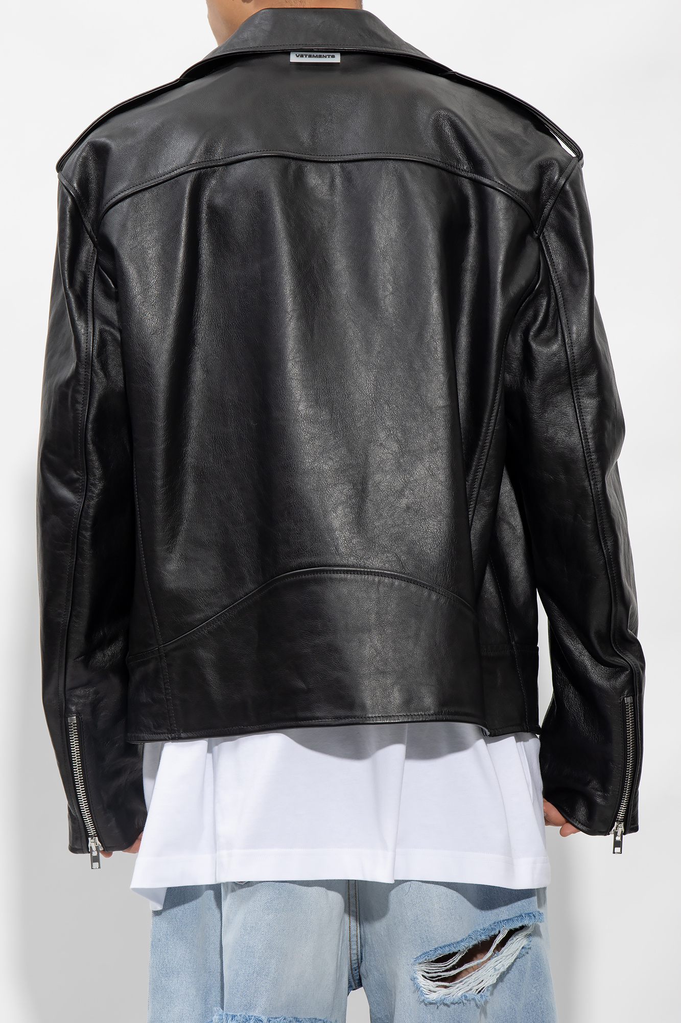 Black Leather jacket VETEMENTS - Vitkac Canada